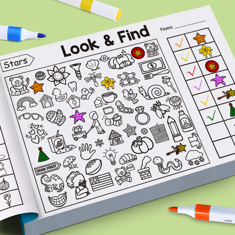 Kids Education Laptop - 어린이 숨겨진 물건 색칠책 아이들 찾기