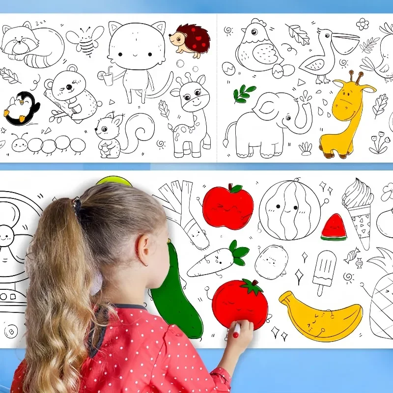 Kids Education Laptop - 어린이 색칠 종이 롤 스티커 DIY