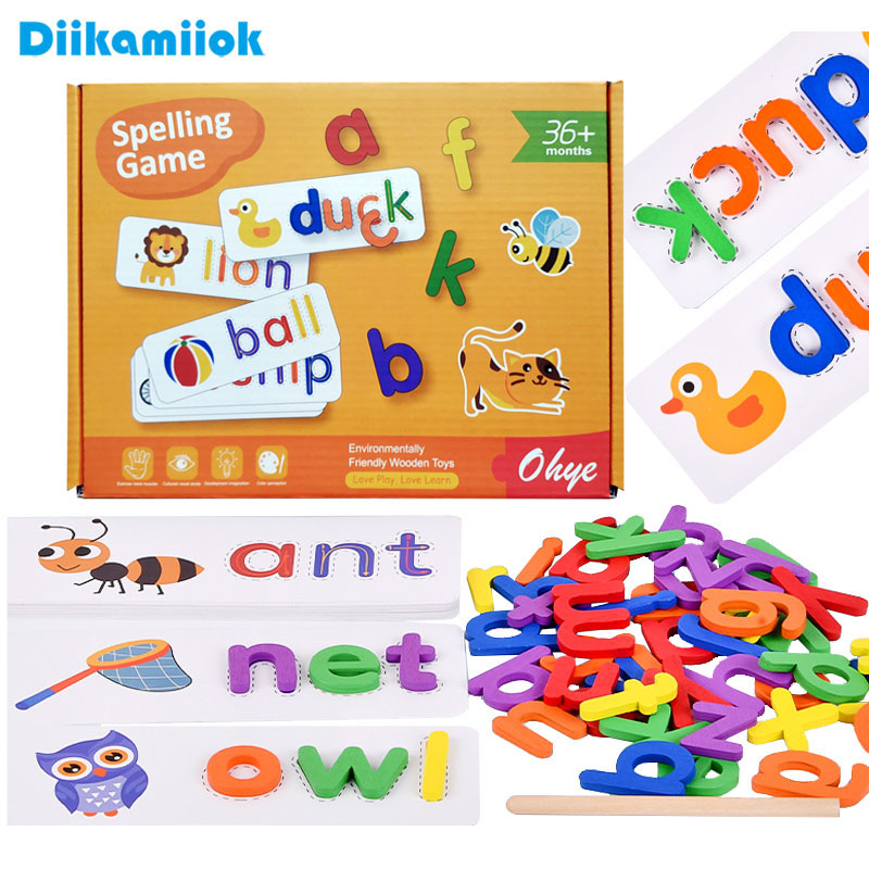 Kids Educational Games Learn English - 52pcs 영어 알파벳 맞춤법 단어 어린이를위한