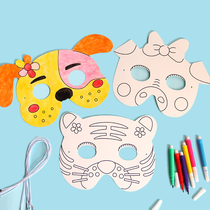Kids Education Laptop - 8Pcs 만화 동물 그림 마스크 Diy