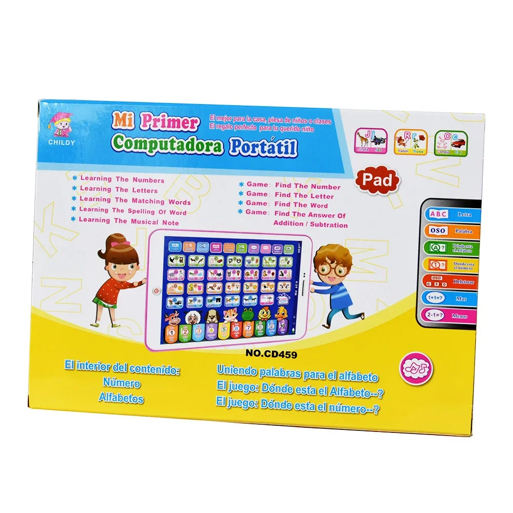 Kids Education Laptop - 스페인어 알파벳 어린이 태블릿 포인트 읽기