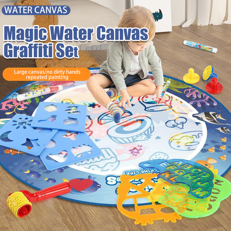 Kids Educational Mat - 80x80CM 매직 워터 드로잉 매트 컬러링