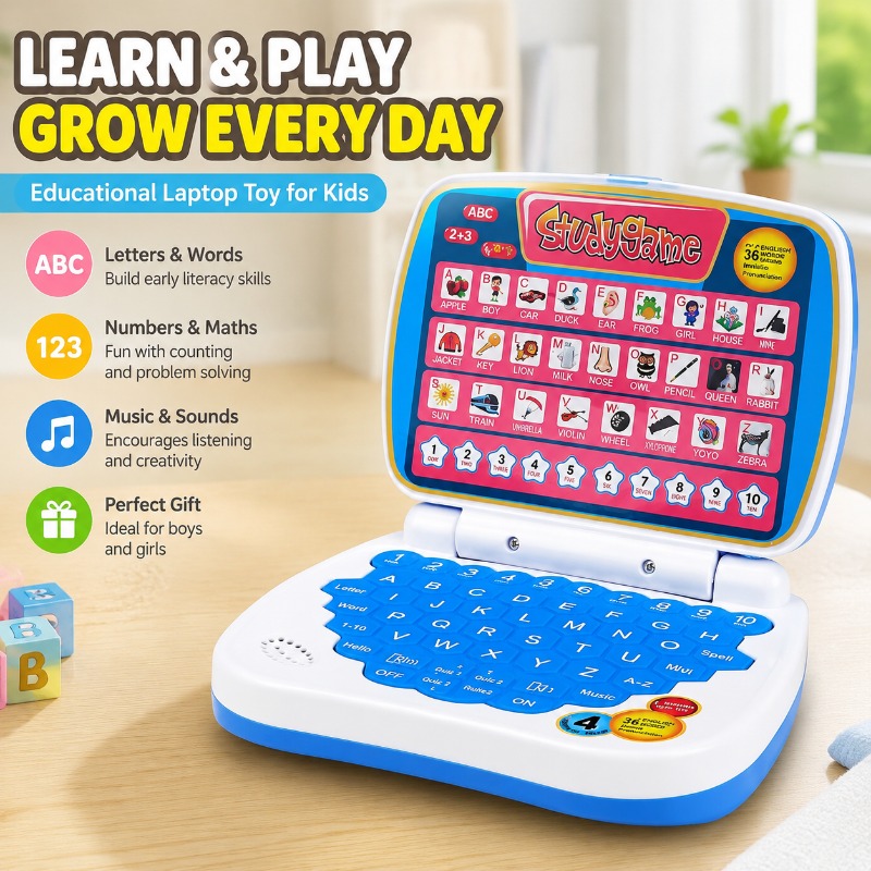 Kids Education Laptop - 미니 시뮬레이션 노트북 교육용 장난감 LED