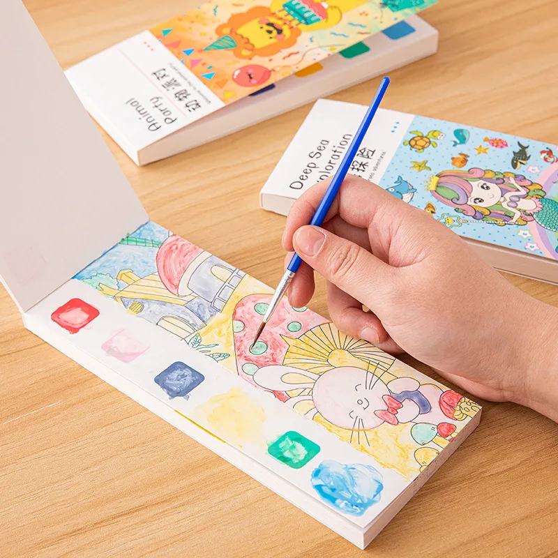 Kids Education Laptop - 20 페이지 휴대용 수채화 그림 책