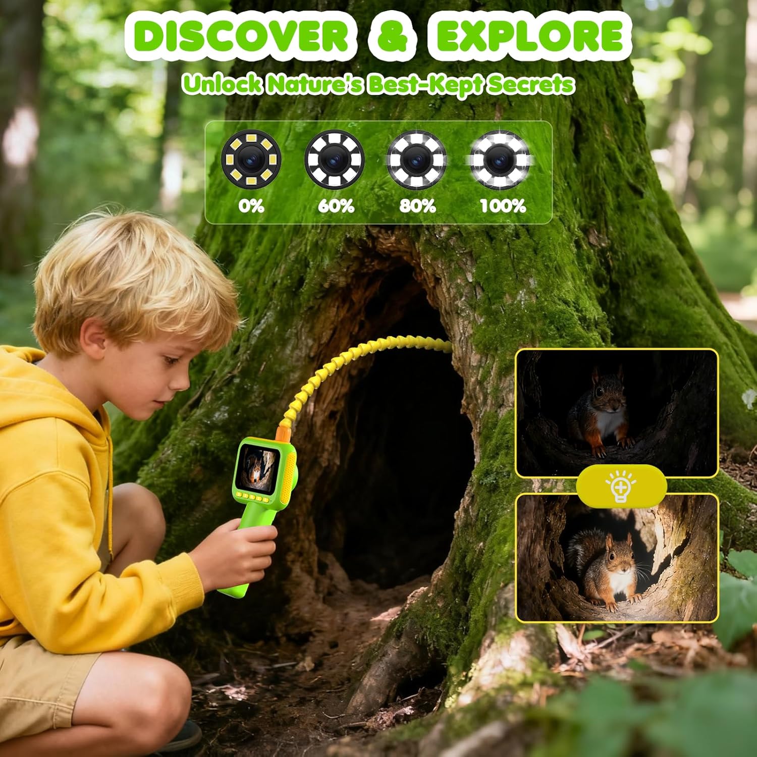 Kids Nature Education - 어린이용 내시경, 조명이 있는 내시경 카메라