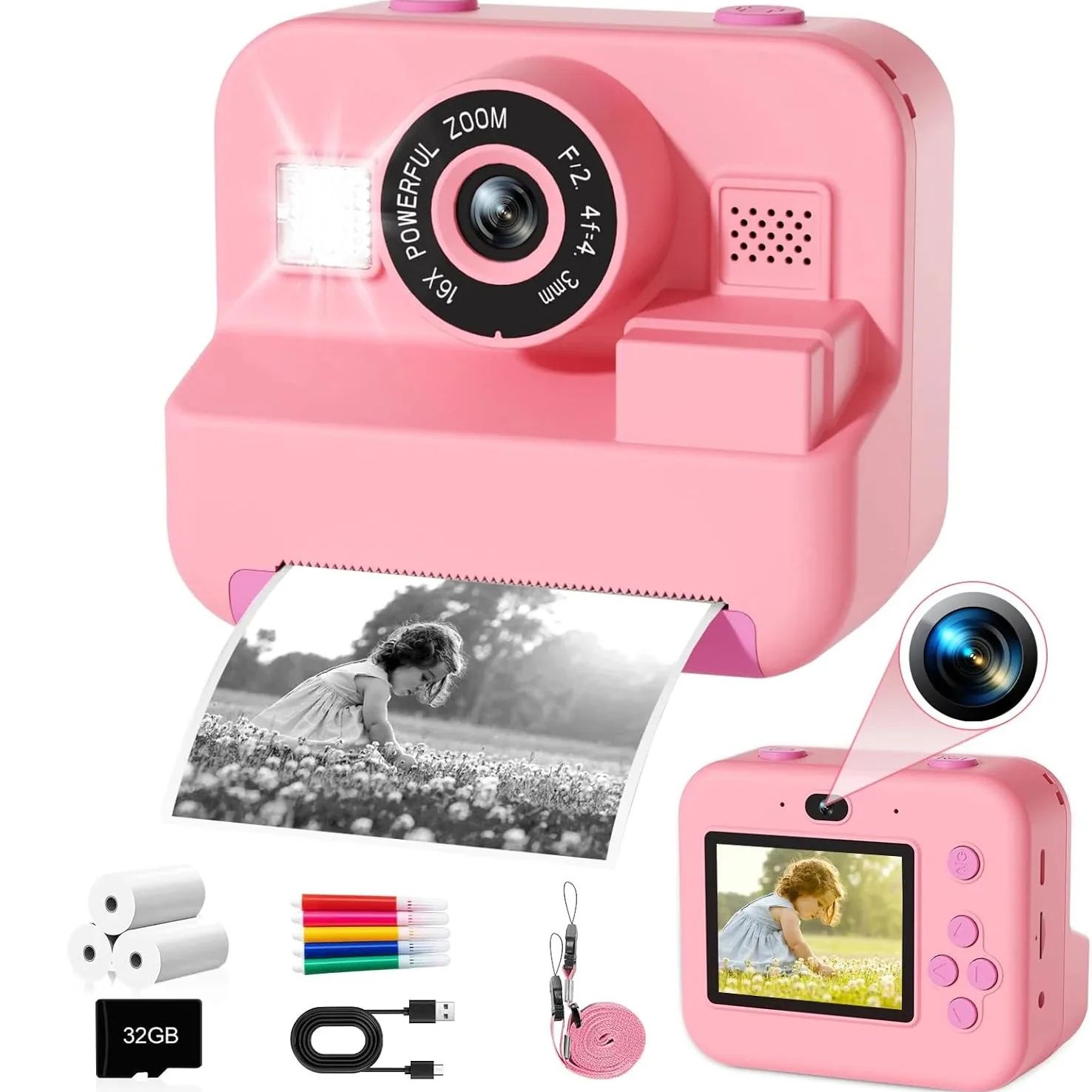 Kids Education News - NewInstant 인쇄 카메라 32G 카드 열
