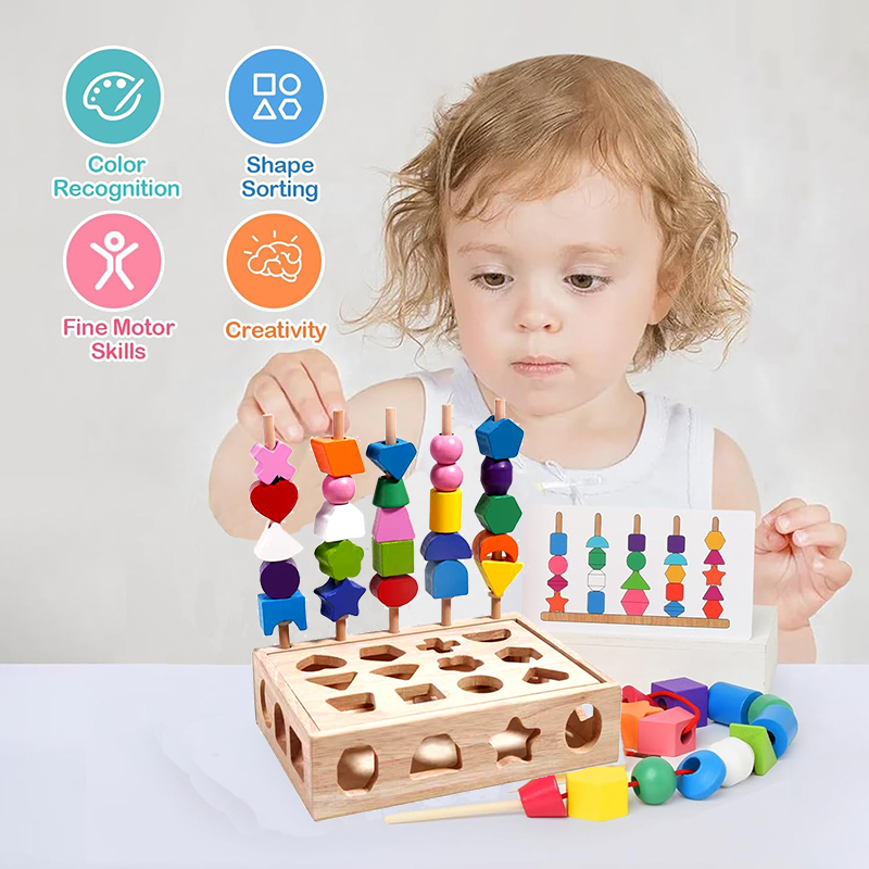 Kids Educational Game 3 - 몬테소리 어린이용 5-in-1 나무 퍼즐 장난감