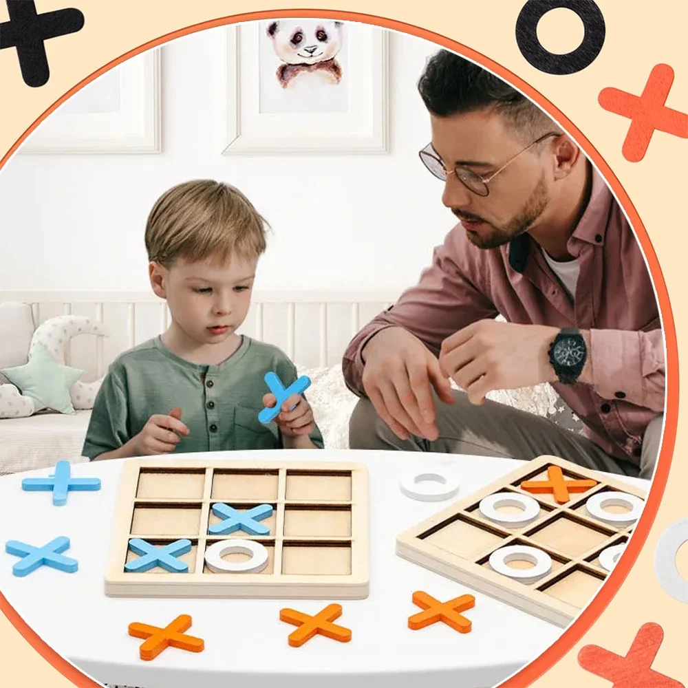 나무 XO Tic Tac Toe 게임 미니 체스 보드  - Kids Educational Game 3 리뷰 및 가격
