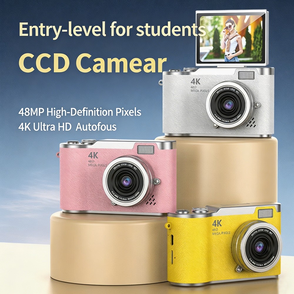 휴대용 4K CCD 디지털 카메라 HD 48MP 플립  - Kids Education News 리뷰 및 가격