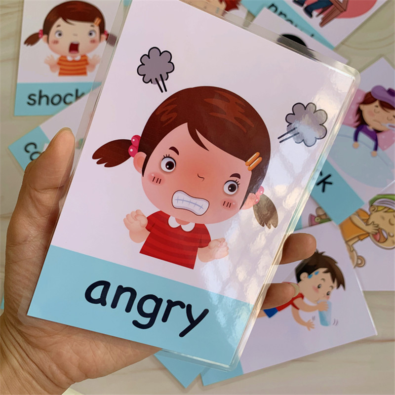 몬테소리 아기 영어 학습 카드, 만화 감정 플래시 카드 - Kids Educational Games Learn English 리뷰 및 가격