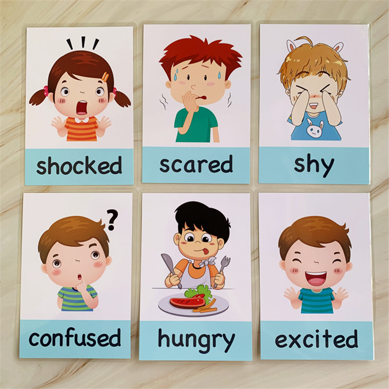 몬테소리 아기 영어 학습 카드, 만화 감정 플래시 카드 - Kids Educational Games Learn English 리뷰 및 가격