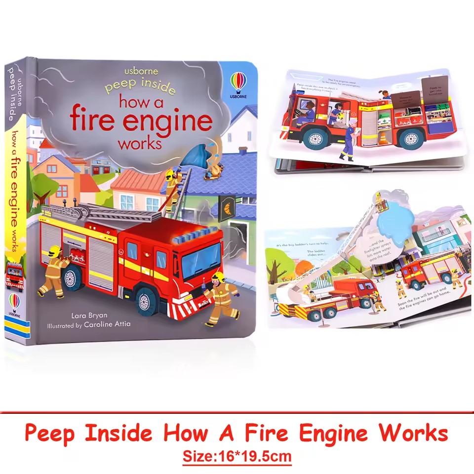 Usborne Peep Inside How A Fire - Kids Education Books 리뷰 및 가격