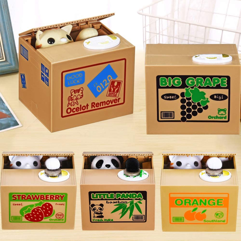 고양이 판다 훔치는 동전 돈 상자, 자동 동전 저금통  - Kids Education Money 리뷰 및 가격