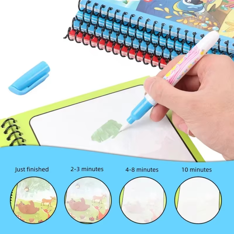 재사용 가능한 물채색 물펜 어린이 낙서 마법 물 그림책 - Kids Education Laptop 리뷰 및 가격