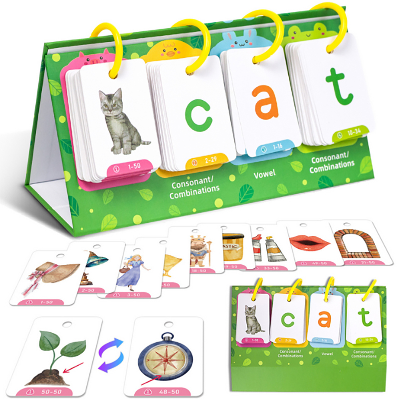 어린이 CVC 단어 플래시카드 파닉스 플립 차트 - 단 - Kids Education Words 리뷰 및 가격