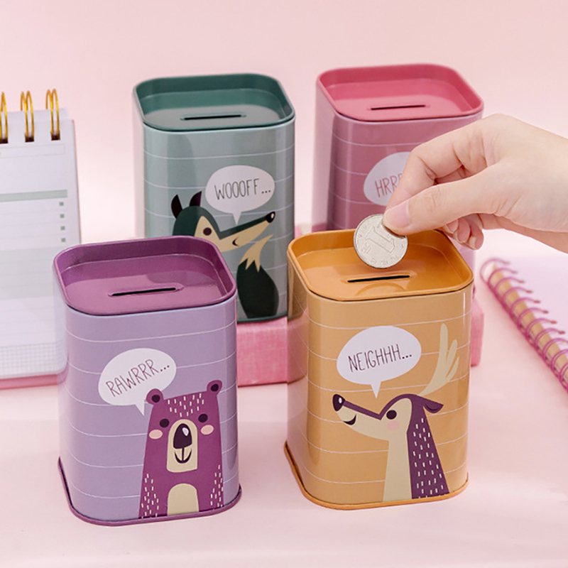 동물 양철판 돼지 저금통 사각형 동전 돈 상자, 생일  - Kids Education Money 리뷰 및 가격