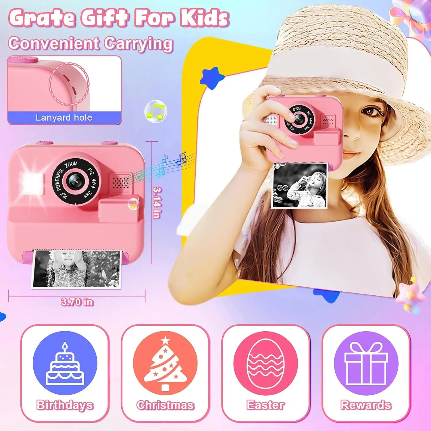 NewInstant 인쇄 카메라 32G 카드 열 사진  - Kids Education News 리뷰 및 가격