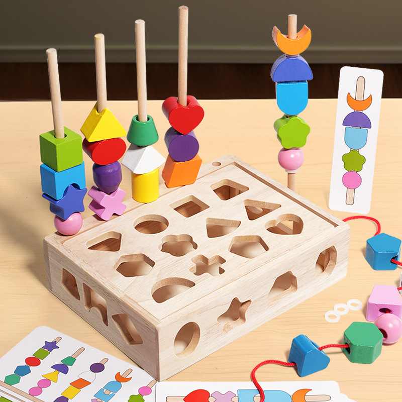 몬테소리 어린이용 5-in-1 나무 퍼즐 장난감 - 교 - Kids Educational Game 3 리뷰 및 가격