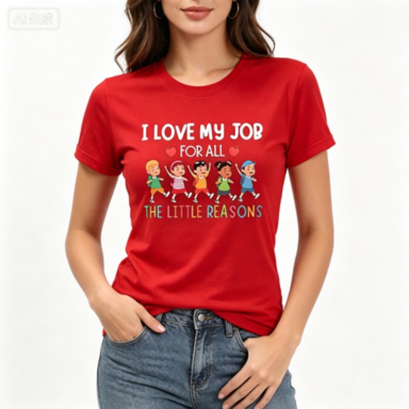여성 슬림 크루 티셔츠 교사 선물 '내 직업을 사랑해요 - Kids Education Jobs 리뷰 및 가격